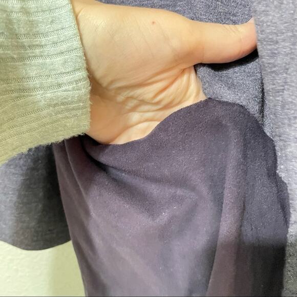 Logo Lori Goldstein Grey Open Front Cardigan Sweater Womens L Waterfall Preppy - Picture 6 of 10